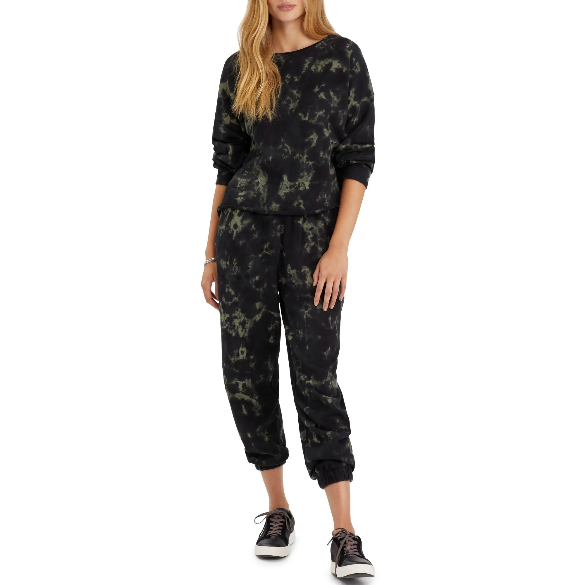 Sanctuary Women's Perfect Sweatshirt - BLACK/FATIGUE TIEDYE