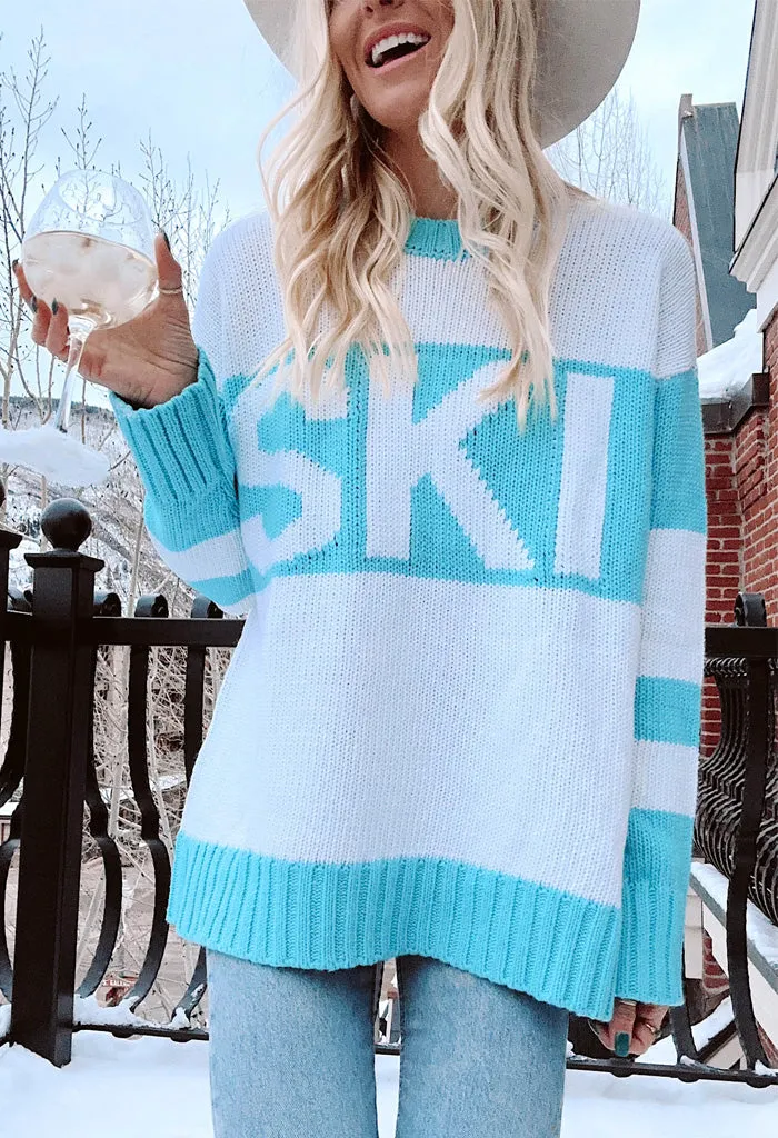 Ski In Sweater-Powder Blue Ski Knit