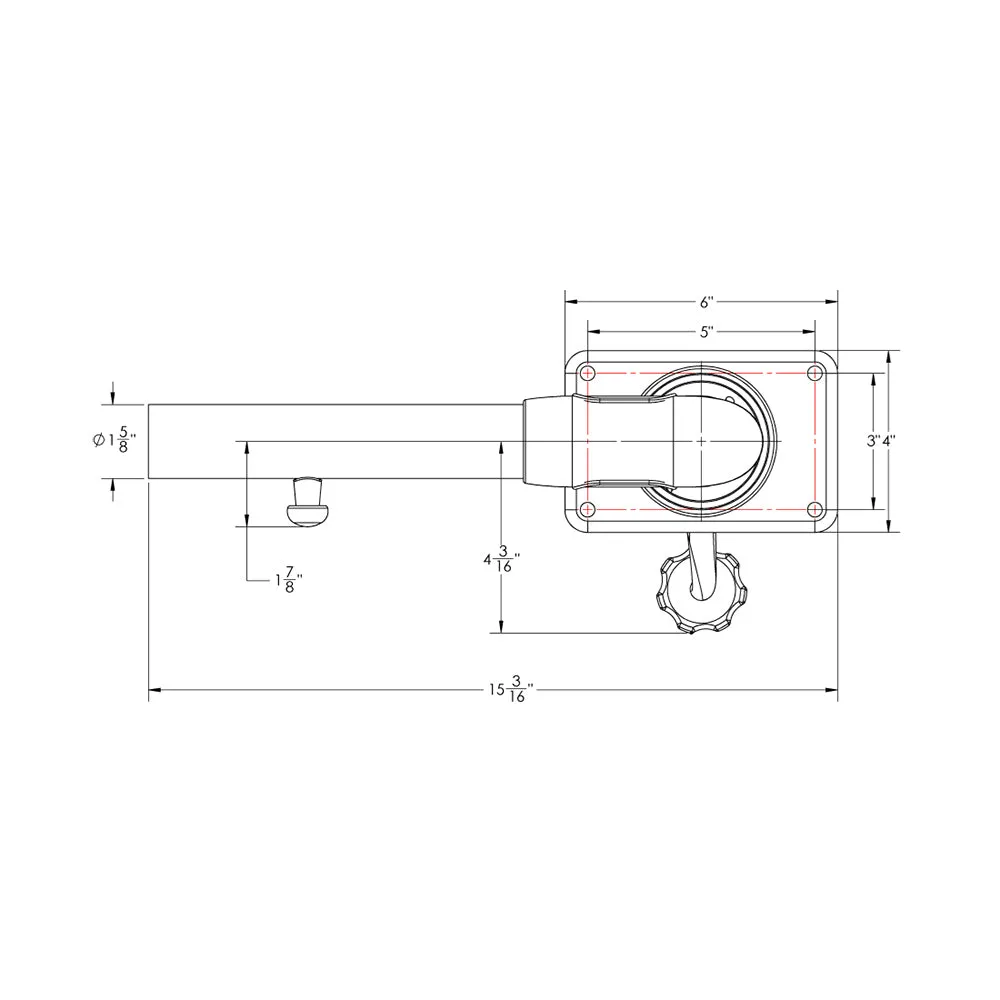 TACO Grand Slam 380XL Outrigger w/Offset Handle f/Hard Tops up to 4-1/2 Thick [GS-380XL]