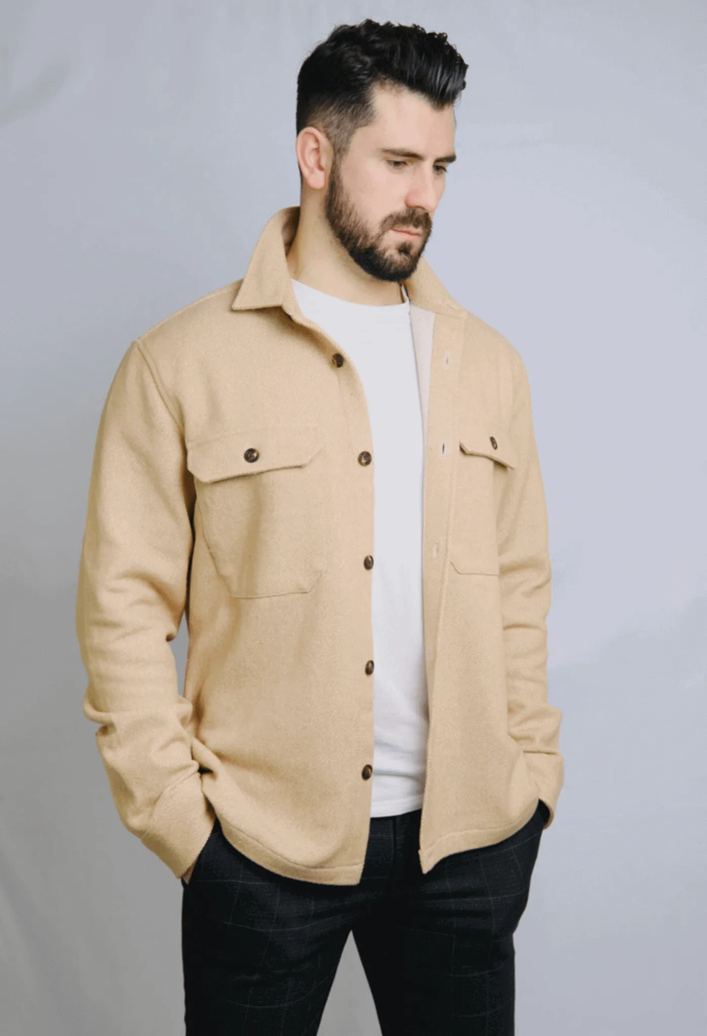 The James 100% Recycled Overshirt | Beige