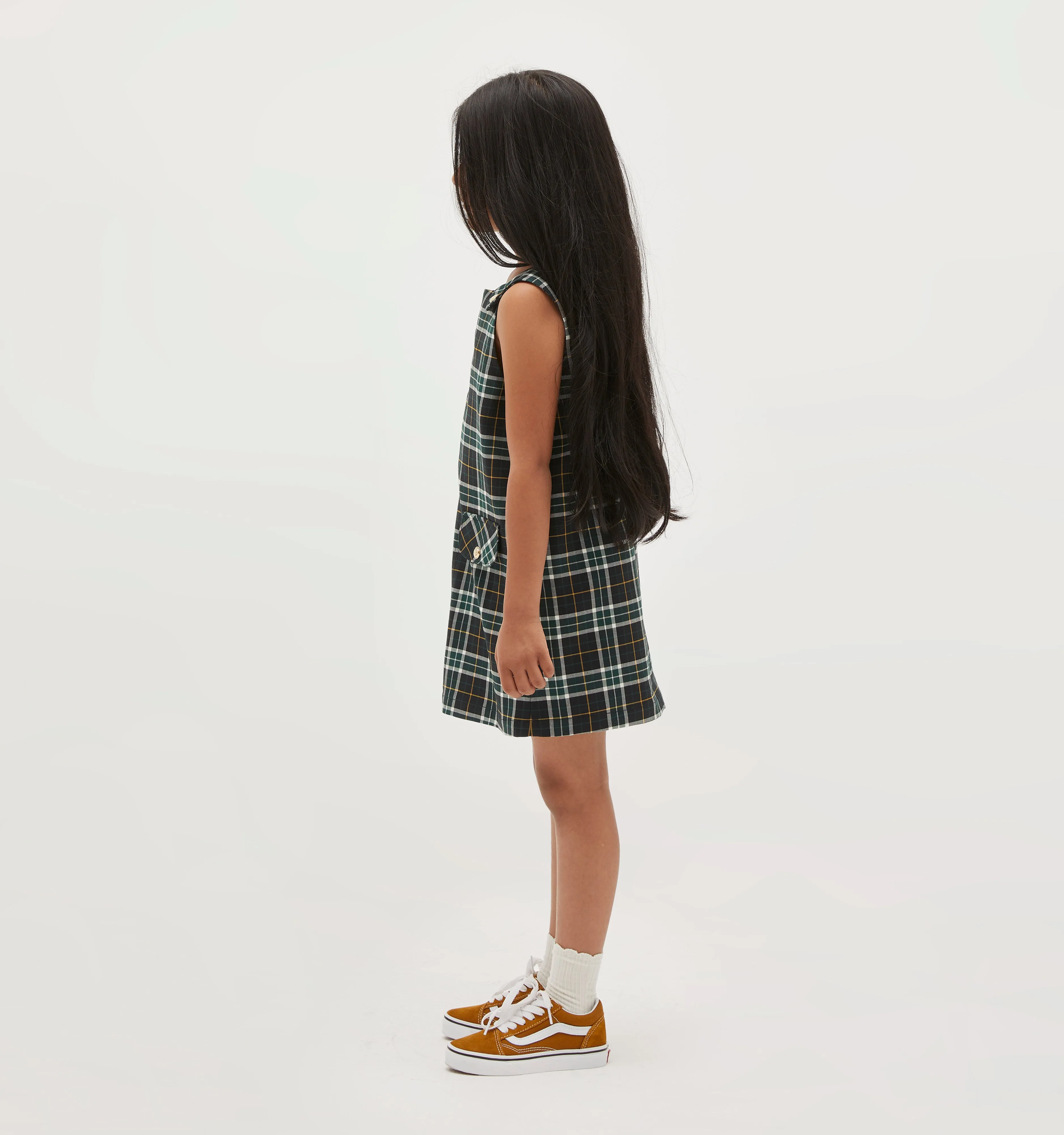 The Tiny Harris Dress - Green Wallace Plaid