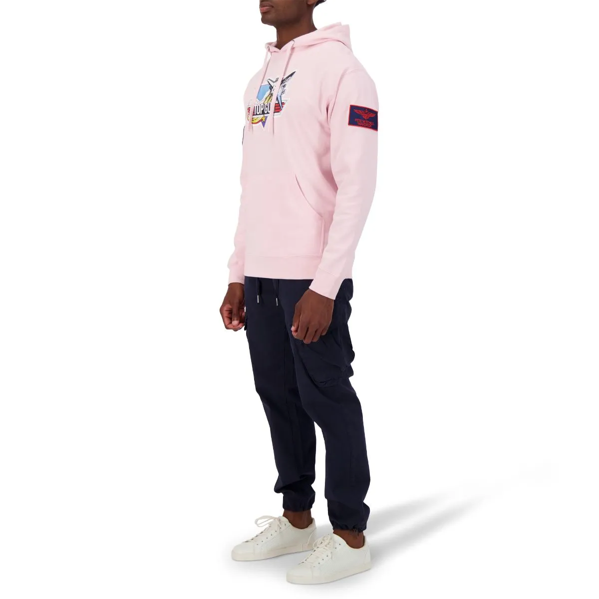 TOP GUN Unisex Retro Logo Hoodie - LIGHT PINK