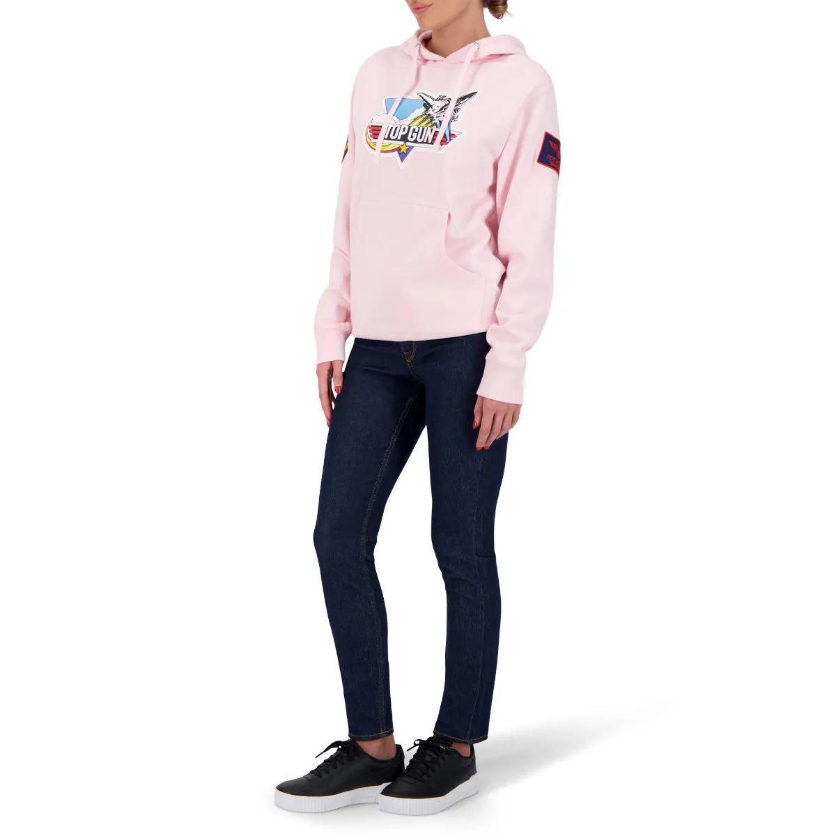 TOP GUN Unisex Retro Logo Hoodie - LIGHT PINK