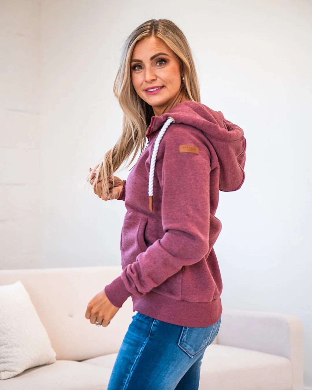 Wanakome Hera Full Zip Hoodie - Merlot