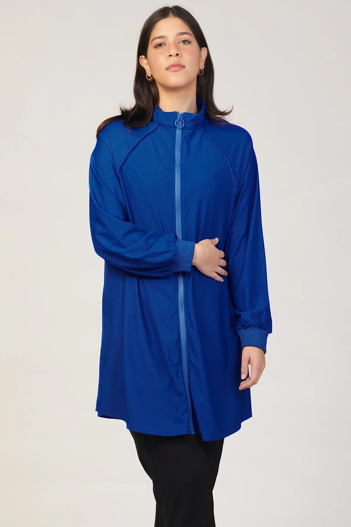 Zip-Up Active Top - Royal